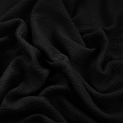 Baumwoll-Musselin double gauze schwarz (Black)  