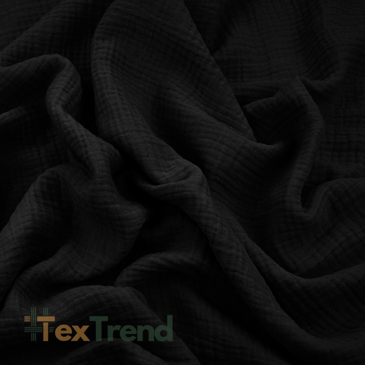 Baumwoll-Musselin double gauze schwarz (Black)  