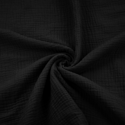 Baumwoll-Musselin double gauze schwarz (Black)  