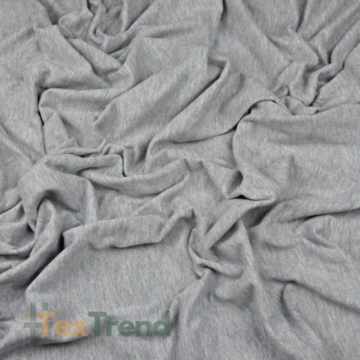 Jersey Stoff mit Elasthan grau meliert  