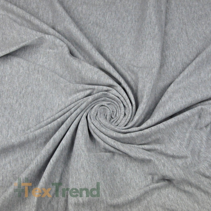Jersey Stoff mit Elasthan grau meliert  