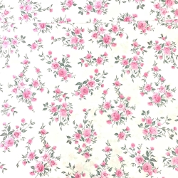 Baumwolle 100% Blumensträuße Rosen auf weißem Hintergrund  