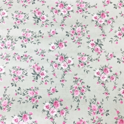 Baumwolle 100% Blumensträuße Rosen auf grauem Hintergrund  