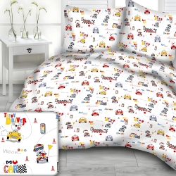 Baumwolle 100% Bären Rennfahrer auf weißem Hintergrund  