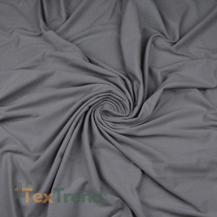 Einfarbiger Jersey-Stoff in Dunkelgrau  