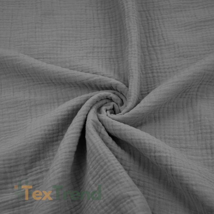 Baumwoll-Musselin double gauze grau (silver scone)  