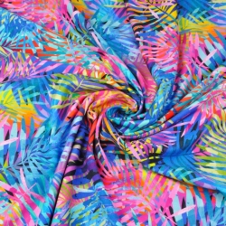 Jersey-Stoff Digitaldruck, bunte Blätter  
