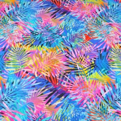 Jersey-Stoff Digitaldruck, bunte Blätter  