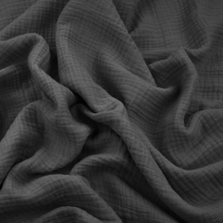 Baumwoll-Musselin double gauze dunkelgrau (storm front)  