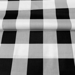 Baumwolle 100% große Karos grau-schwarz-weiß  