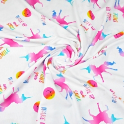 Jersey-Stoff Digitaldruck bunte Einhörner  