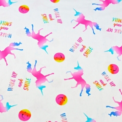 Jersey-Stoff Digitaldruck bunte Einhörner  