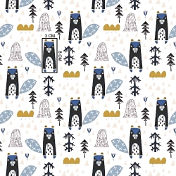 Baumwolle 100% Biber blau auf weißem Hintergrund  