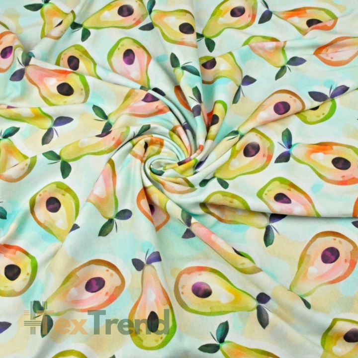 Jersey-Stoff digitaldruck - Avocado  