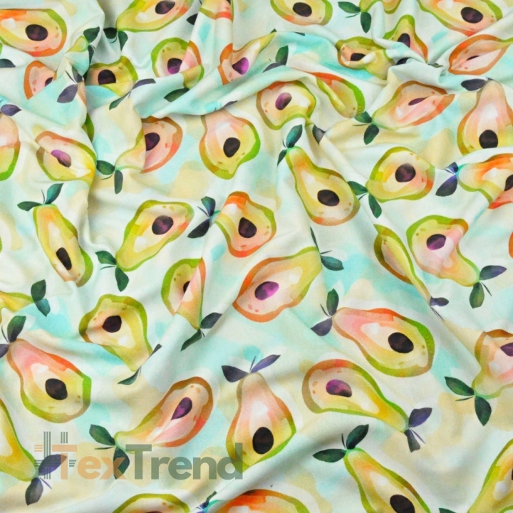 Jersey-Stoff digitaldruck - Avocado  