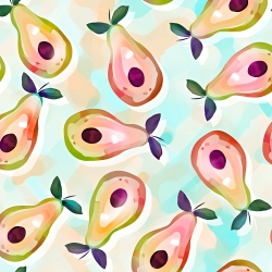 Jersey-Stoff digitaldruck - Avocado  