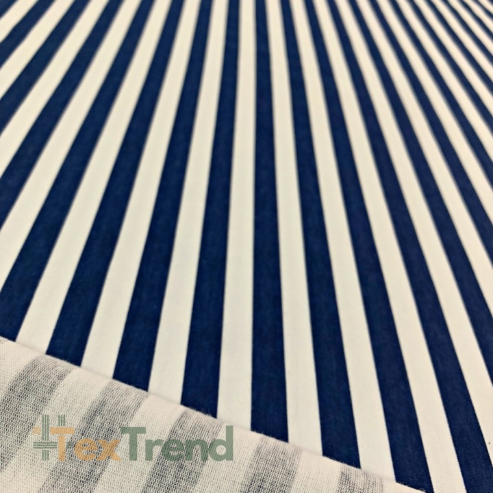 Jersey-Stoff Streifen weiß-marineblau  
