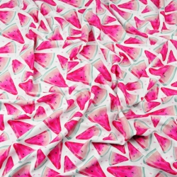 Jersey-Stoff digitaldruck - Wassermelonen auf weißem Hintergrund  