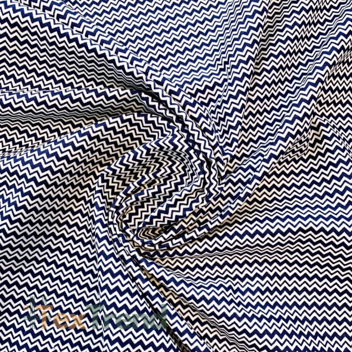 Baumwolle 100% Zickzack MINI dunkelblau  