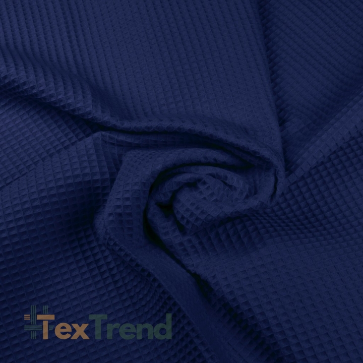 Baumwoll-Waffelstoff marineblau  