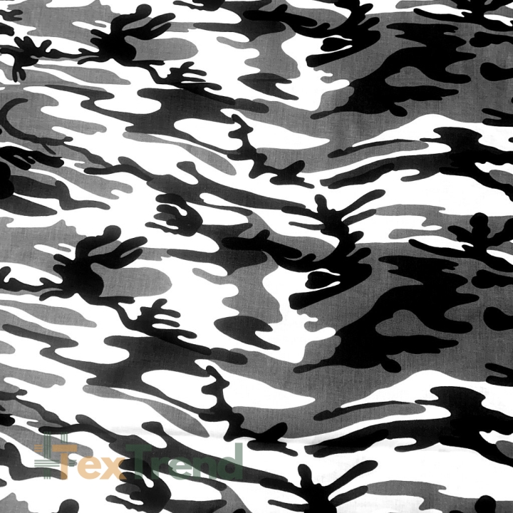 Baumwolle 100% MORO-Muster schwarz-grau-weiß  