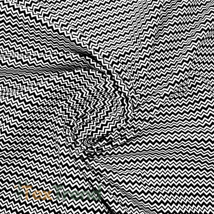 Baumwolle 100% Zickzack MINI schwarz-weiß  