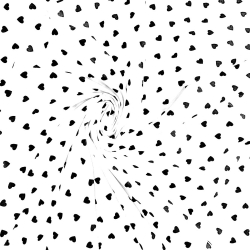 Baumwolle 100% Herzen 8mm schwarz auf weißem Hintergrund  