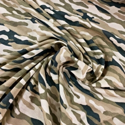 Jersey-Stoff sandfarbenes Camouflage beige  