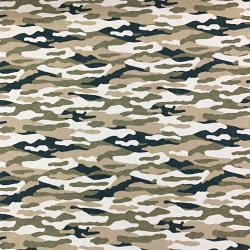 Jersey-Stoff sandfarbenes Camouflage beige  