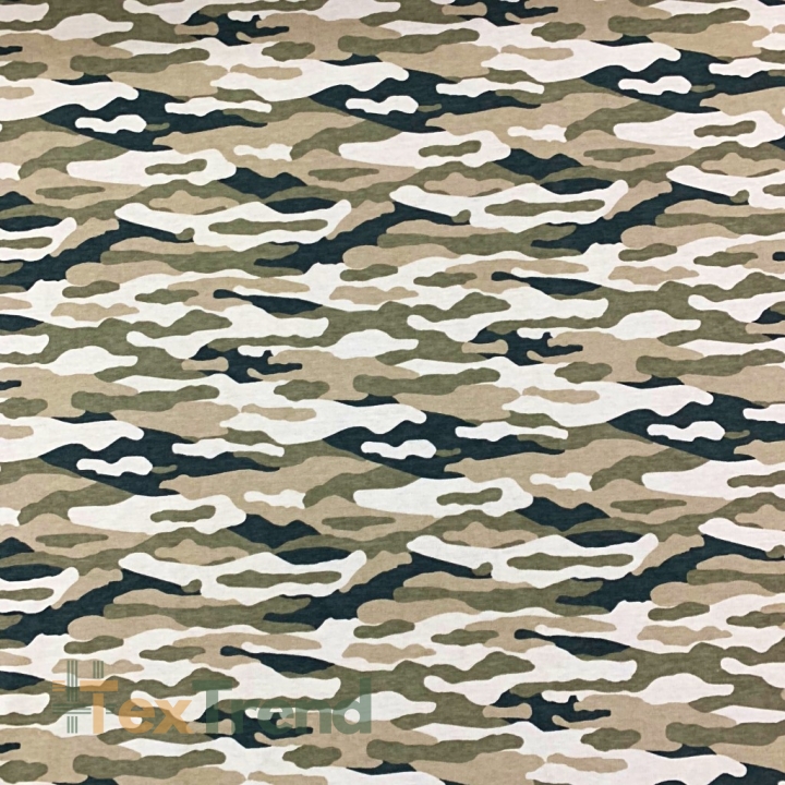 Jersey-Stoff sandfarbenes Camouflage beige  