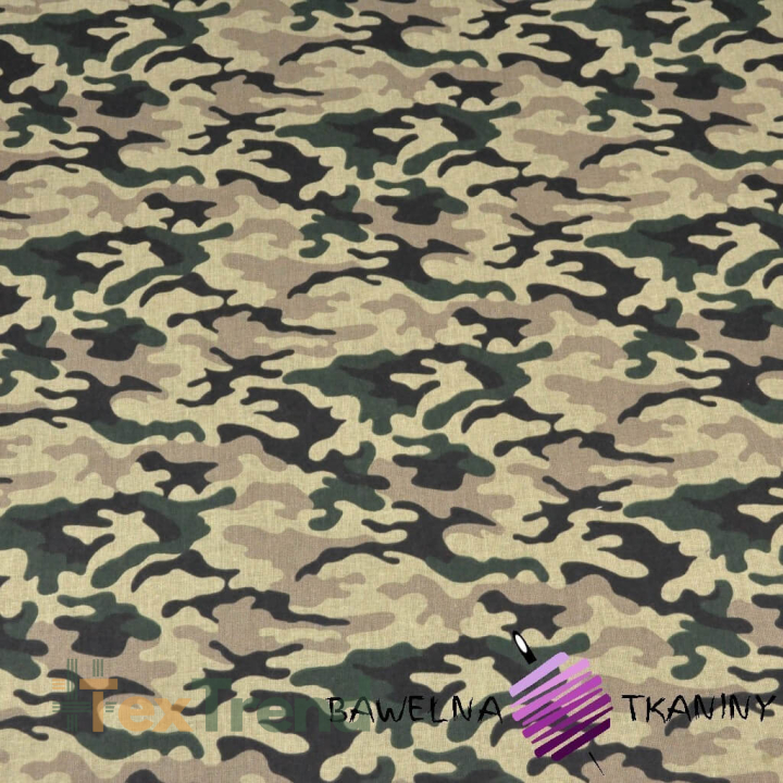 antibakterielles kleines CAMOUFLAGE-Muster grün-beige-schwarz  