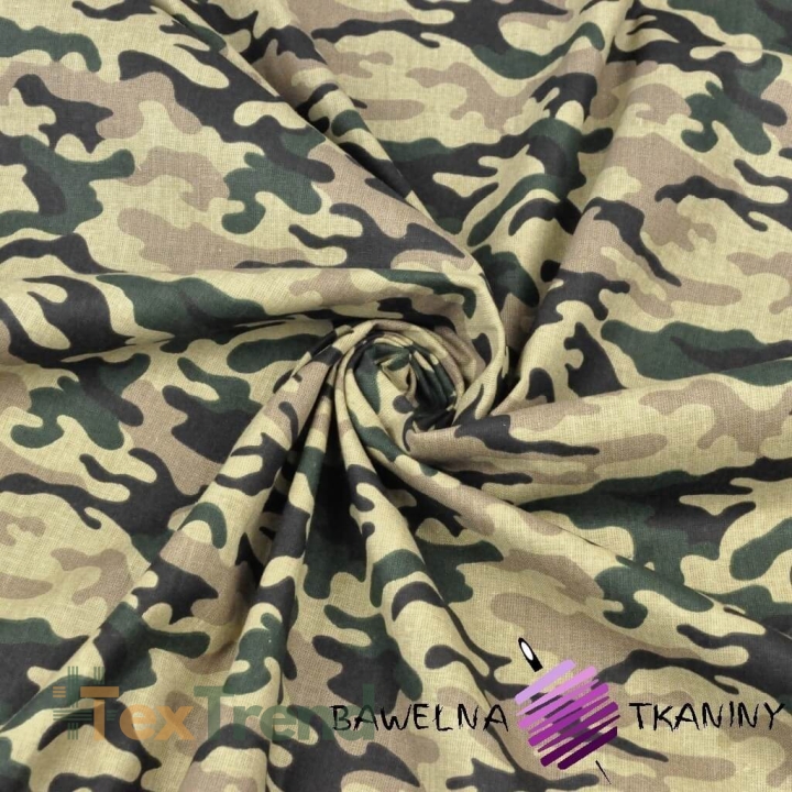 antibakterielles kleines CAMOUFLAGE-Muster grün-beige-schwarz  