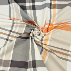 100% Baumwolle Karomuster beige-orange-braun  