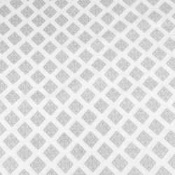 100% Baumwolle geometrische Rauten gemustert grau auf weiß  