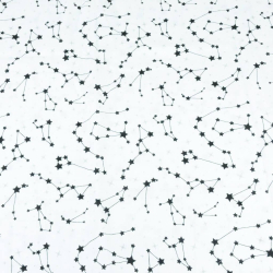 Baumwoll-Musselin - schwarze Konstellation auf weißem Hintergrund  