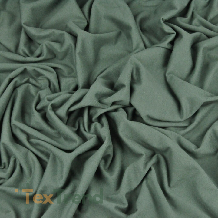 Jersey-Stoff einfarbig grau-grün  
