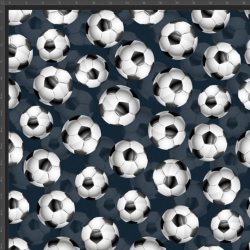 Jersey Stoff Digitaldruck Fußball auf dunkelgrauem Hintergrund  