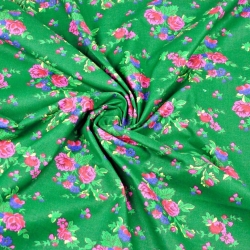 100% Baumwolle - Krakauer Muster auf grünem Hintergrund  