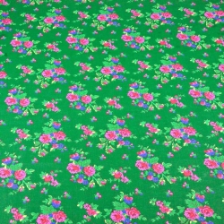 100% Baumwolle - Krakauer Muster auf grünem Hintergrund  