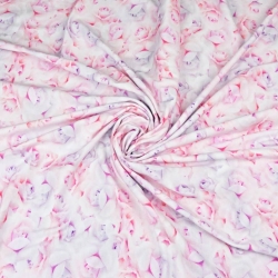 Dresówka pętelka digitaldruck - rosa-lila Rosen  