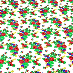 100% Baumwolle - Krakauer Muster auf weißem Hintergrund  