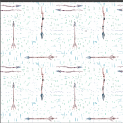 Interlock Jersey Digitaldruck - Indianerpfeile auf weißem Hintergrund  