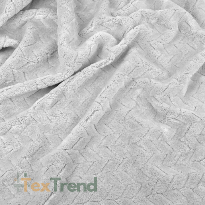 Minky Fischgrät Premium hellgrau (Glacier Gray)  