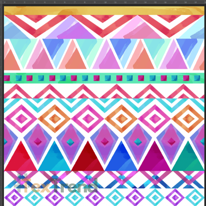 Jersey Stoff Digitaldruck ethnografisches Muster pastell  