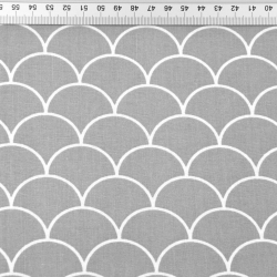 Baumwolle 100% weiße Schuppen auf grauem Hintergrund  