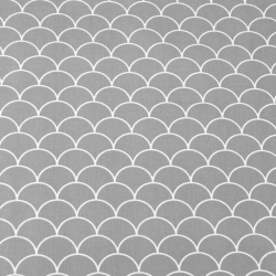 Baumwolle 100% weiße Schuppen auf grauem Hintergrund  