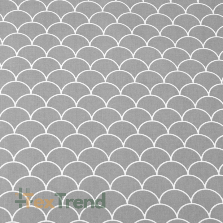 Baumwolle 100% weiße Schuppen auf grauem Hintergrund  