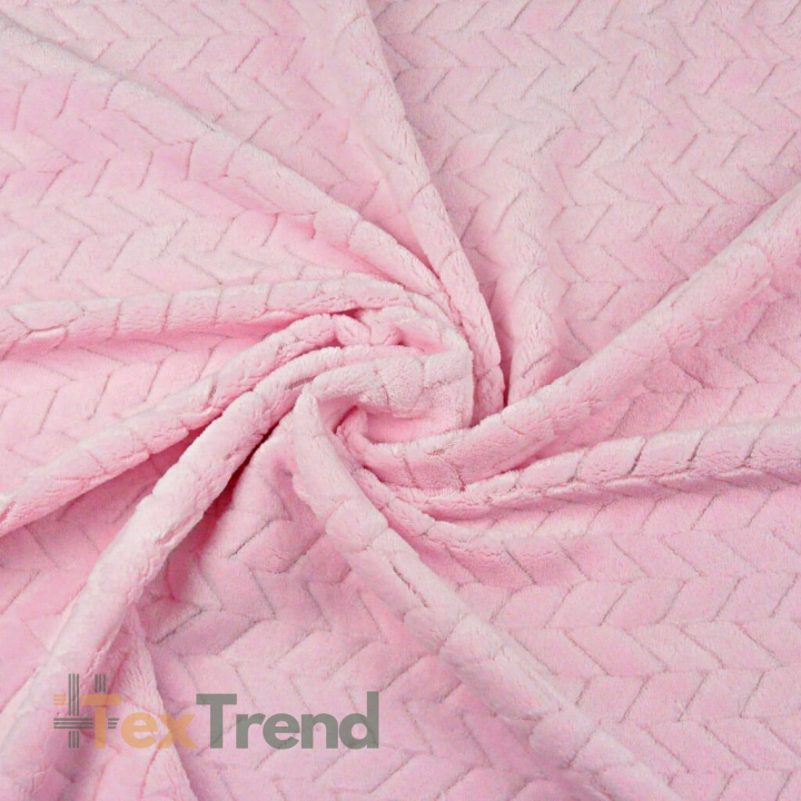 Minky Fischgrät Premium pudrig rosa (Blushing Bride)  