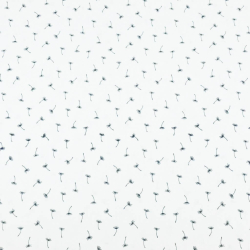 Baumwolle 100% - MINI Pusteblumen in graphit auf weißem Hintergrund  