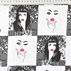 Baumwolle 100% Patchwork Frauen schwarz-weiß  